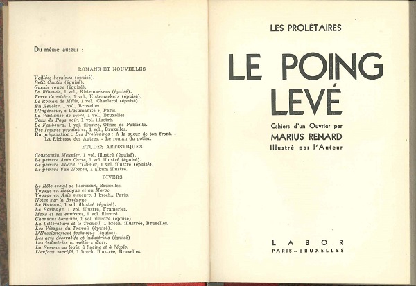 Titelbladen van Le Poing lev. Cahiers d'un Ouvrier