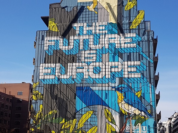 muurschildering The Future is Europe