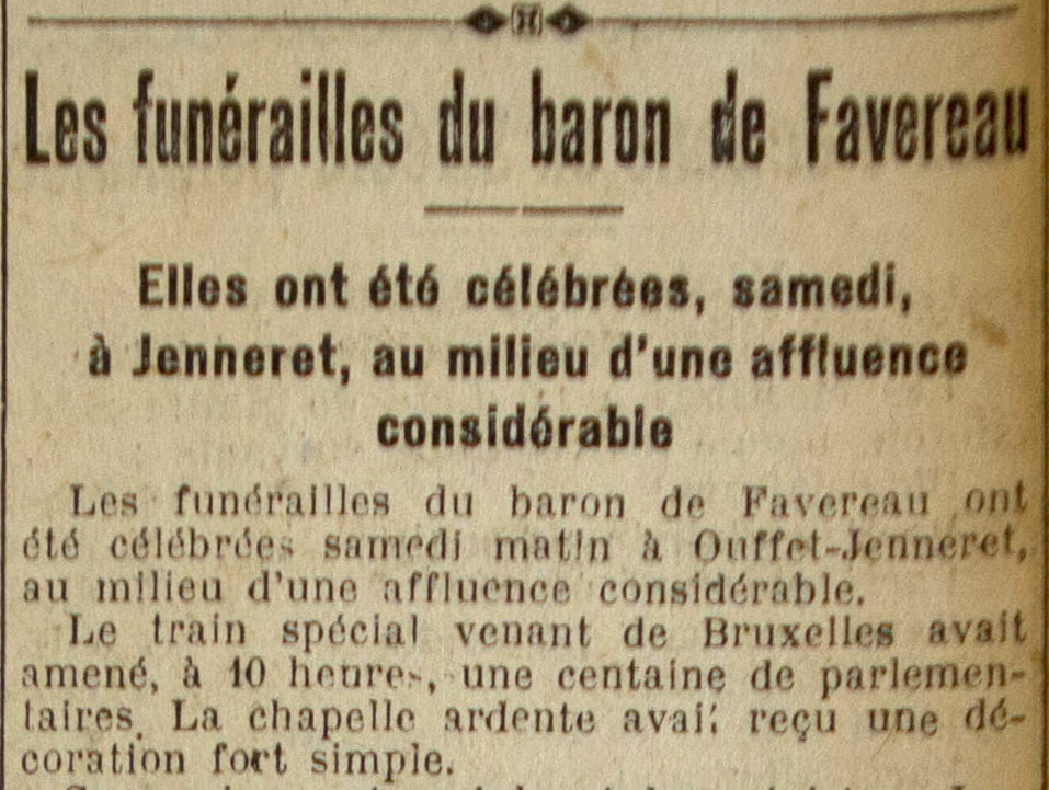 Krantenartikel uit La Nation Belge van 1 oktober 1922