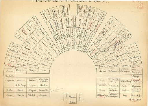 Zaalplan van de Senaat - 2 december 1919