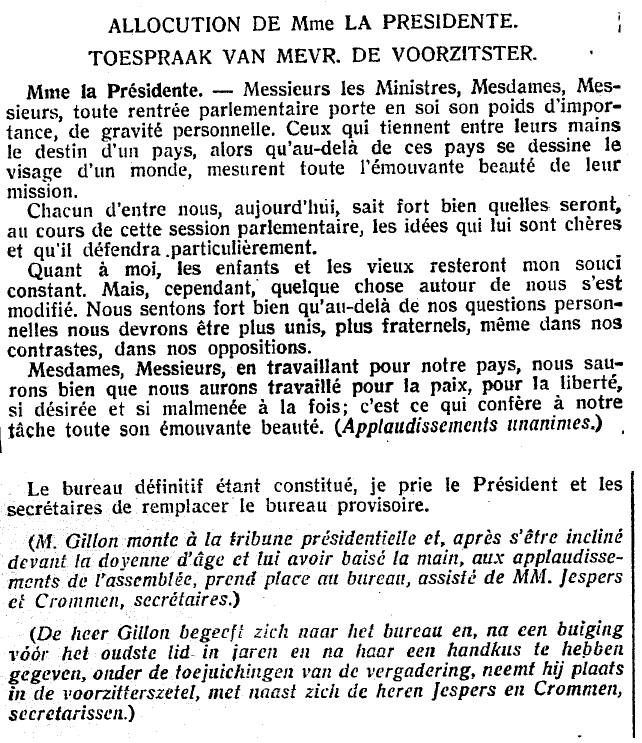 Uittreksel uit de Handelingen van de Belgische Senaat, 1956-1957, p.4-5