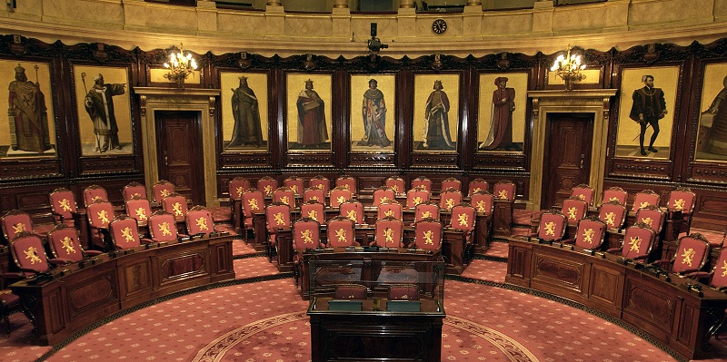 The Senate plenary room with its portrait gallery