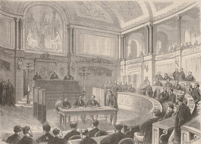 Print of the Belgian Senate in session in 1869