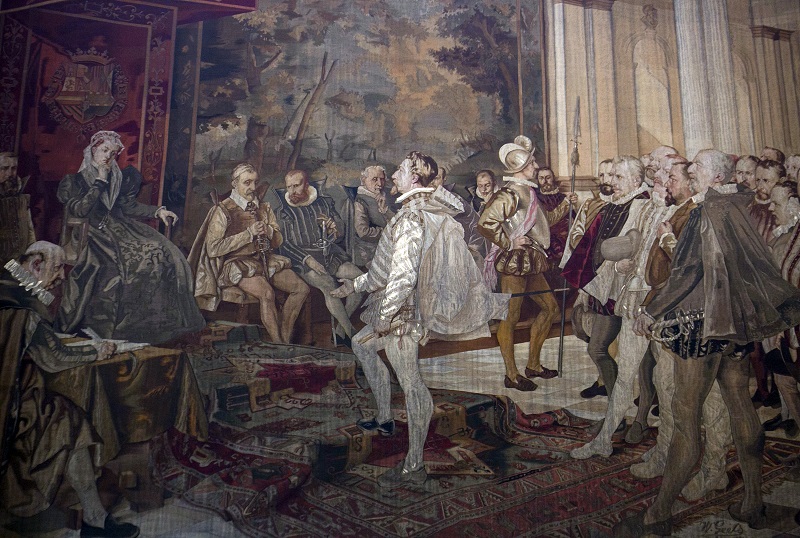 tapestry - Margaret of Parma receives a delegation of noblemen