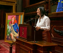 Portret van Sabine de Bethune onthuld in de Senaat